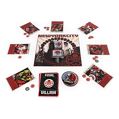 Spin Master Games Marvel, Hail Hydra Superhero Board Game Black Panther Hulk Captain America Red Skull Black Widow Spiderman, for Adults and Teens Ages 14 and up
