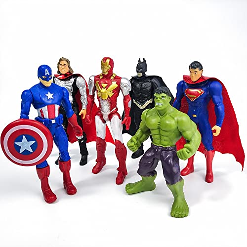 6Pcs Superhero Action Figures Set - Super Hero Toys for Boys Age 4-6, Cake Topper - Collectible Superhero Figurines Gift for Kids 4 Inch