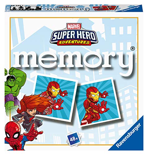 Ravensburger Marvel Avengers Super Hero Adventures Mini Memory Game - Matching Picture Snap Pairs Game for Kids Age 3 Years and Up