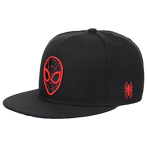 Marvel Spiderman Logo Elements Comic UV Adjustable Snapback Flat Bill Cap blk