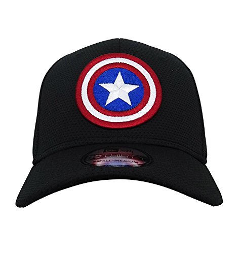 Captain America Shield Black 39Thirty Cap- Large/XLarge