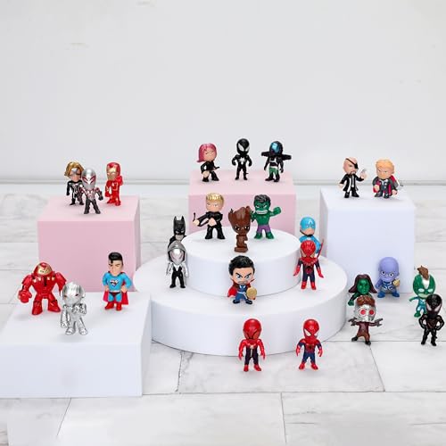 Super Hero Adventures Ultimate Action Figures - 26PCS Mini Superhero Figures Toys for Kids, Birthday Cake Toppers, Collectibles,School Prize and Party Favors