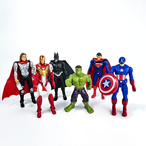6Pcs Superhero Action Figures Set - Super Hero Toys for Boys Age 4-6, Cake Topper - Collectible Superhero Figurines Gift for Kids 4 Inch