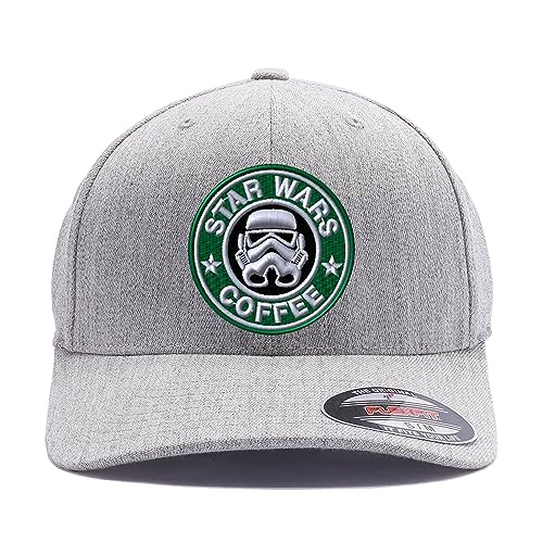 Star Wars Coffee Custom Embroidered HAT (S/M, Heather Grey)