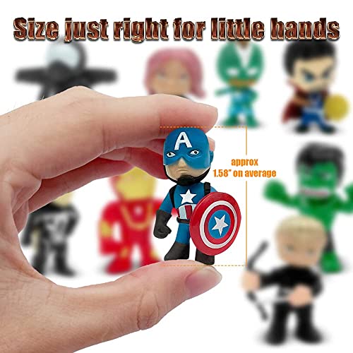 Action Figures，20 Pcs Mini Figures Toys Set，Super Hero Adventures Ultimate Superhero Set，Ideal for Hero Cake Toppers Ornamental，Party Favors，Easter Eggs