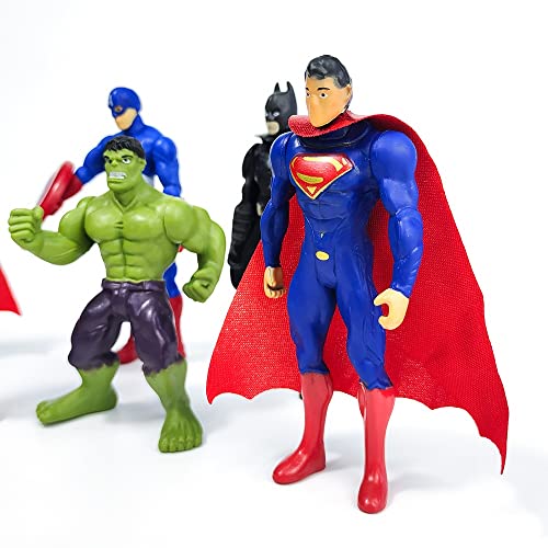 6Pcs Superhero Action Figures Set - Super Hero Toys for Boys Age 4-6, Cake Topper - Collectible Superhero Figurines Gift for Kids 4 Inch