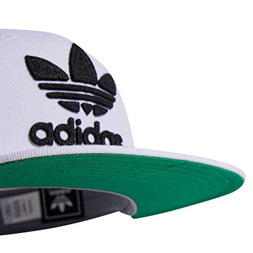 adidas Originals Men's Trefoil Chain Flatbrim Snapback Cap, White/Black, One Size