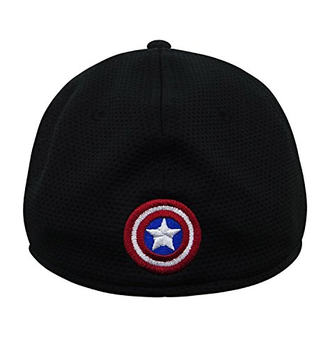 Captain America Shield Black 39Thirty Cap- Large/XLarge