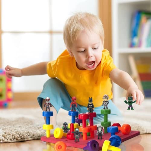 Action Figures，20 Pcs Mini Figures Toys Set，Super Hero Adventures Ultimate Superhero Set，Ideal for Hero Cake Toppers Ornamental，Party Favors，Easter Eggs