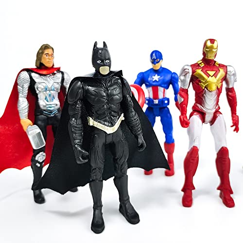 6Pcs Superhero Action Figures Set - Super Hero Toys for Boys Age 4-6, Cake Topper - Collectible Superhero Figurines Gift for Kids 4 Inch