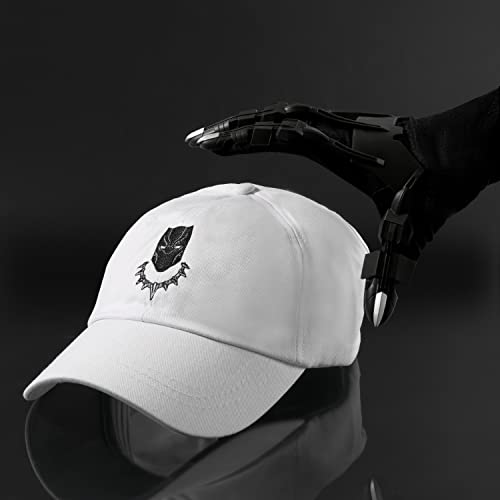 CurlCap Marvel Black Panther Natural Hair Backless Cap – Satin Lined Baseball Dad Hat for Women - White