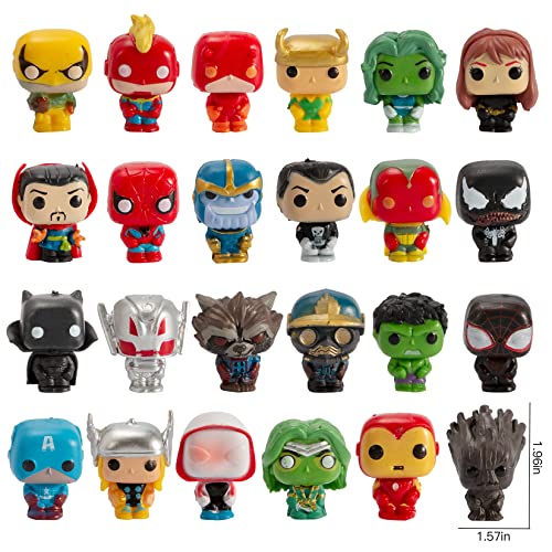 24 PCS Super Hero Action Figures Superheroes Toys for Boys Marvel Legends Ornaments Justice League Set Cake Toppers Happy Birthday Avenger Decorations Party Supplies Gift