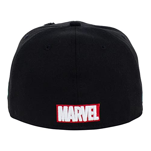 Marvel Hulk Fashion Fitted w/Pin Flat Bill Cap (Black/Purple, 7 1/4)