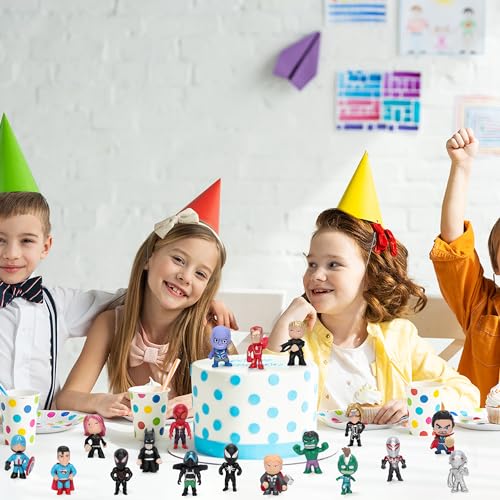Super Hero Adventures Ultimate Action Figures - 26PCS Mini Superhero Figures Toys for Kids, Birthday Cake Toppers, Collectibles,School Prize and Party Favors