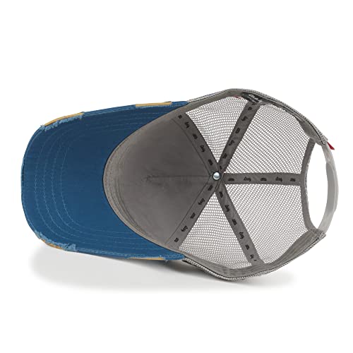 ililily Premium NASA Mission Patch Embroidery Structured Baseball Cap (as1, Alpha, m, Blue Rectangle)