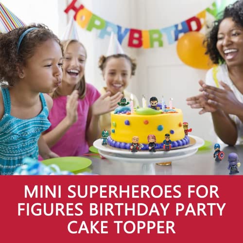 Action Figures，20 Pcs Mini Figures Toys Set，Super Hero Adventures Ultimate Superhero Set，Ideal for Hero Cake Toppers Ornamental，Party Favors，Easter Eggs