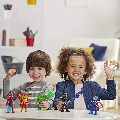 Marvel Super Hero Adventures 5-Inch Action Figure 5-Pack, Includes Captain America, Spider-Man, 5 Accessories, Easter Toys for Kids (Amazon Exclusive)