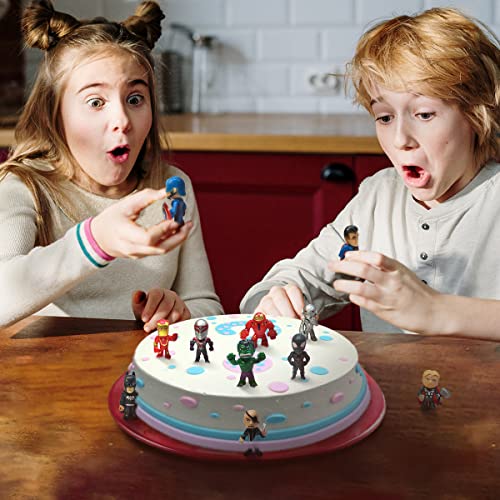 Action Figures，20 Pcs Mini Figures Toys Set，Super Hero Adventures Ultimate Superhero Set，Ideal for Hero Cake Toppers Ornamental，Party Favors，Easter Eggs
