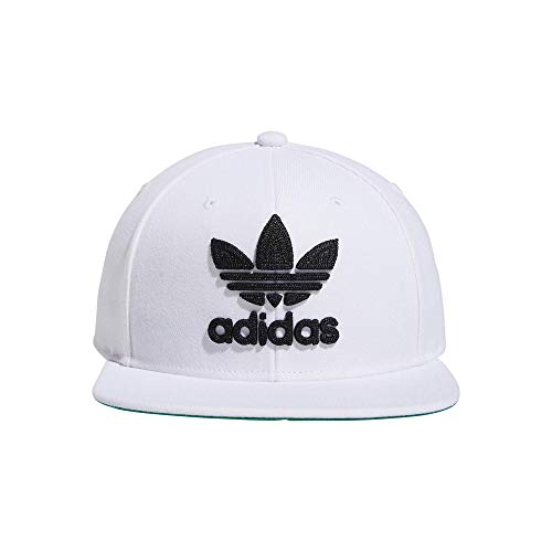 adidas Originals Men's Trefoil Chain Flatbrim Snapback Cap, White/Black, One Size