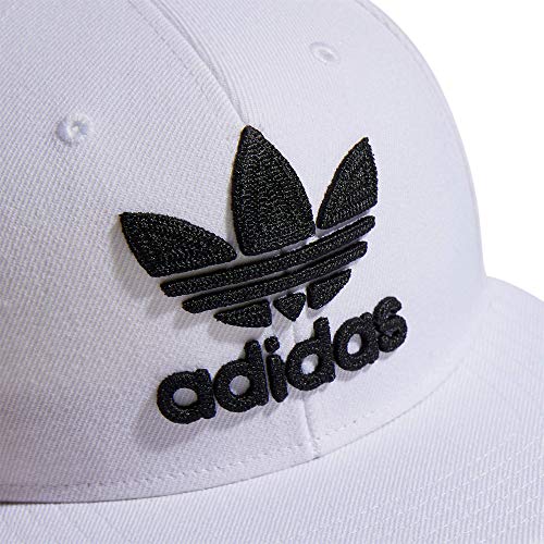 adidas Originals Men's Trefoil Chain Flatbrim Snapback Cap, White/Black, One Size