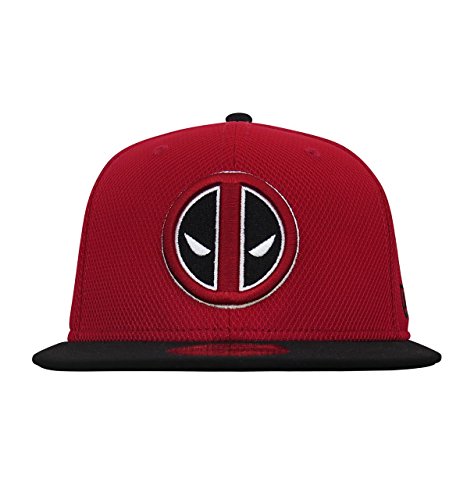New Era Deadpool Symbol Red & Black 59Fifty Fitted Hat- 7 3/8