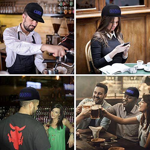 alavisxf xx LED Cap, Detachable LED Display Screen Smart Hat Adjustable Cool LED Baseball Cap for Party Christmas Halloween(Blue Light)