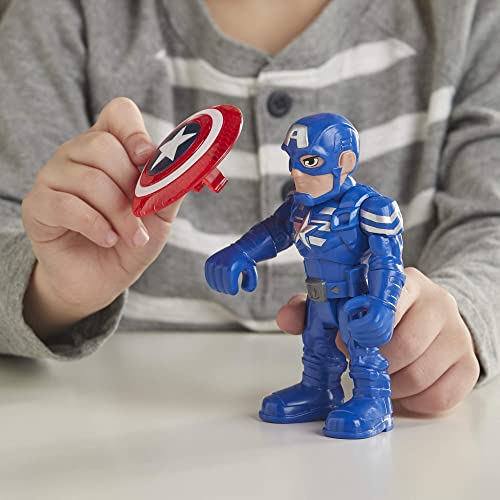 Marvel Super Hero Adventures 5-Inch Action Figure 5-Pack, Includes Captain America, Spider-Man, 5 Accessories, Easter Toys for Kids (Amazon Exclusive)