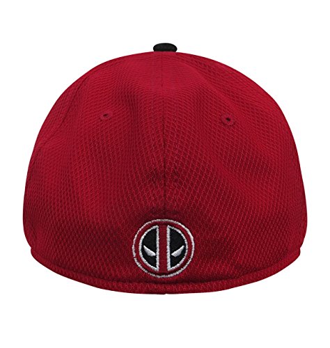 New Era Deadpool Symbol Red & Black 59Fifty Fitted Hat- 7 3/8
