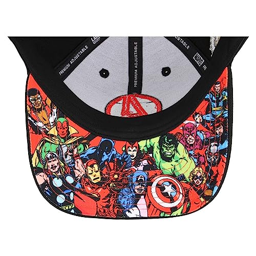 Marvel Avengers Comic UV Adjustable Hook-and-Loop Curved Bill Cap blk