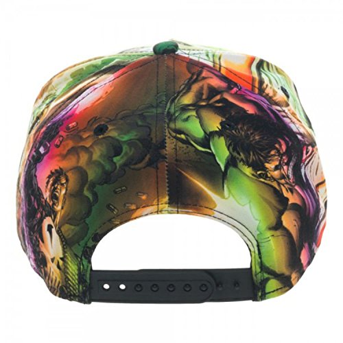 Marvel Incredible Hulk Snapback Hat Sublimated Green