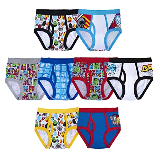 Marvel Boys Underwear - 8-Pack Cotton Toddler/Little Kid/Big Kid Size Briefs Kids Hulk, Captain Americ and more! Assorted