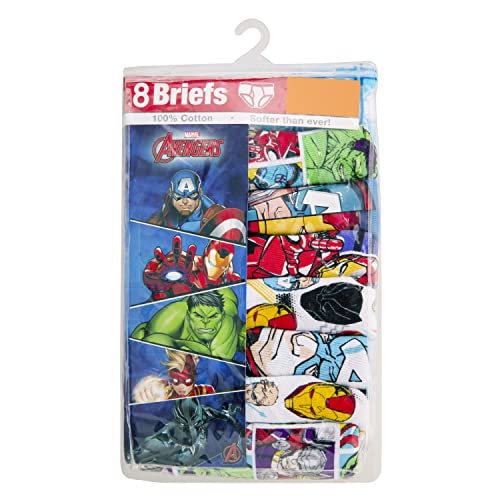 Marvel Boys Underwear - 8-Pack Cotton Toddler/Little Kid/Big Kid Size Briefs Kids Hulk, Captain Americ and more! Assorted