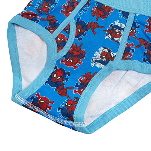 Spiderman Boys' 100% Combed Cotton Brief Multipacks with Multiple Print Choices Available in Sizes 4, 6, 8, 10, and 12, 8-Pack