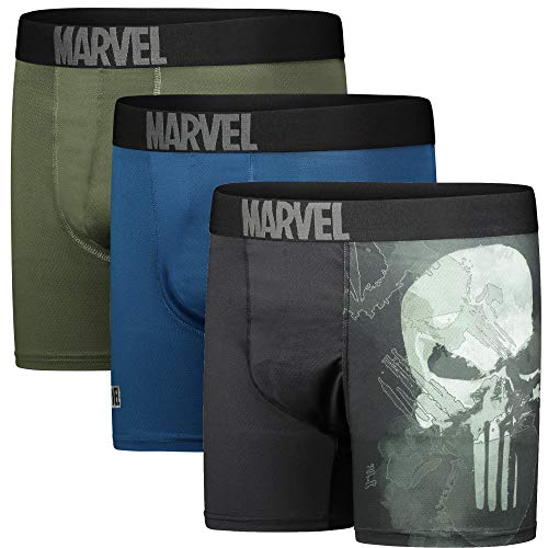 Marvel The Punisher Performance Mesh Underwear Boxer Briefs 3-Pair Pack (Small)