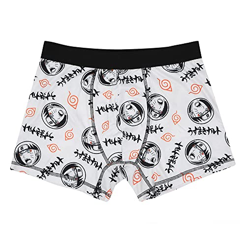 Naruto Anime Cartoon Mens 3-Pack Boxer Briefs Set-XL Black
