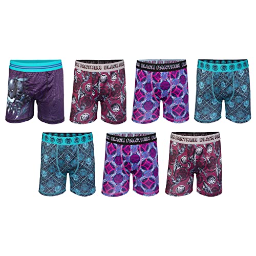 Marvel Boys' Black Panther 7-Pack Athletic Boxer Briefs Underwear Available in Sizes 6, 8, 10