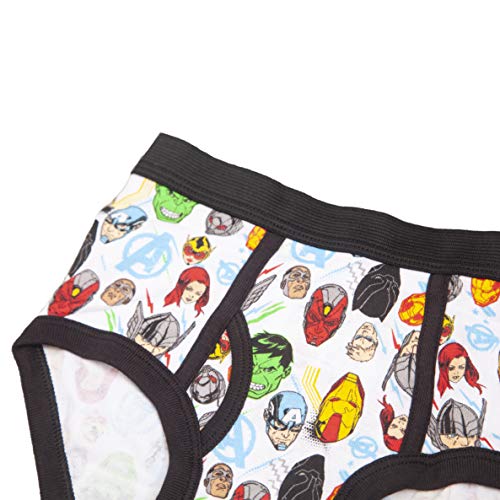Marvel Boys' Avengers 100% Cotton Briefs with Assorted Hero Prints Including Iron Man, Hulk, Thor & More in Size 4, 6 & 8, 8-Pack