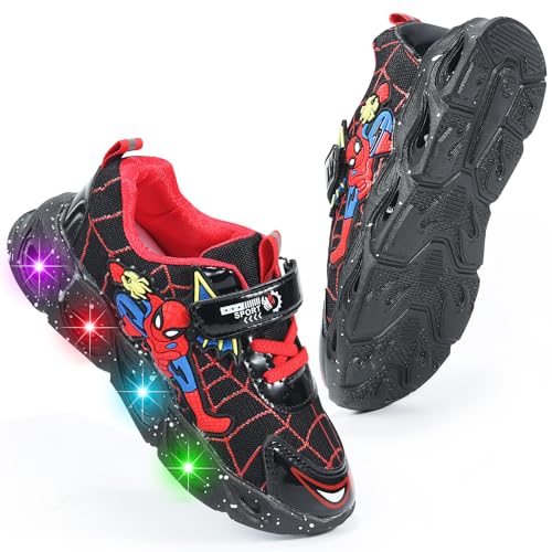 Stylish Sneakers for Kids Superhero-Inspired Designs and Comfortable Fit and Durable Material for Active Play(Black,5.5)