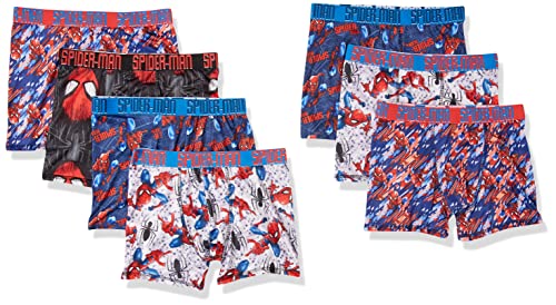 Spiderman Boys Multipacks with Multiple Print Choices Available in Sizes 4, 6, 8, 10, and 12, 7-Pack Athletic Boxer Brief_Classic