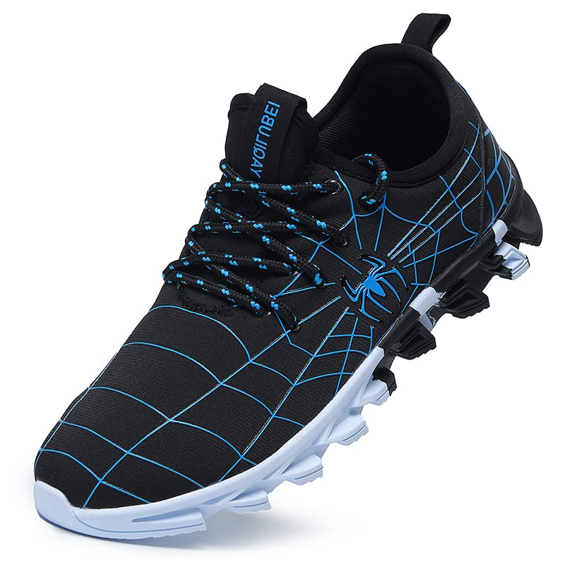 Boys Girls Shoes Kids Running Tennis Sneakers Non Slip Breathable Strap Athletic Sports Shoes Spider Web Blue 1 Little Kid
