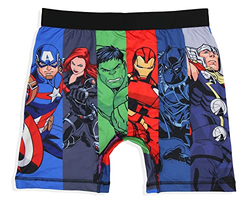 Marvel Mens' 2 Pack The Avengers Comic Boxers Underwear Boxer Briefs (Medium) Black