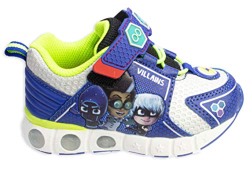 PJ Masks Toddler Shoes,Light Up Tennis Sneaker,Rubber Hard Bottom,Toddler/Kids Sizes 5 to 10 (Blue Silver, Numeric_6)