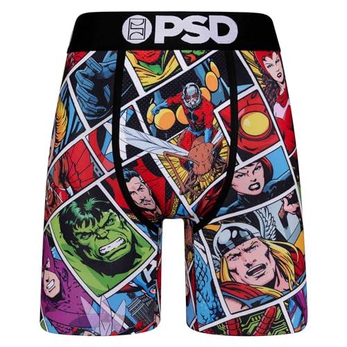 PSD Men's Marvel Comics Boxer Briefs, Multi, L