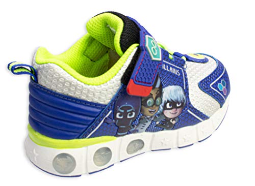 PJ Masks Toddler Shoes,Light Up Tennis Sneaker,Rubber Hard Bottom,Toddler/Kids Sizes 5 to 10 (Blue Silver, Numeric_6)