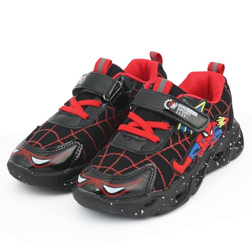 Stylish Sneakers for Kids Superhero-Inspired Designs and Comfortable Fit and Durable Material for Active Play(Black,5.5)