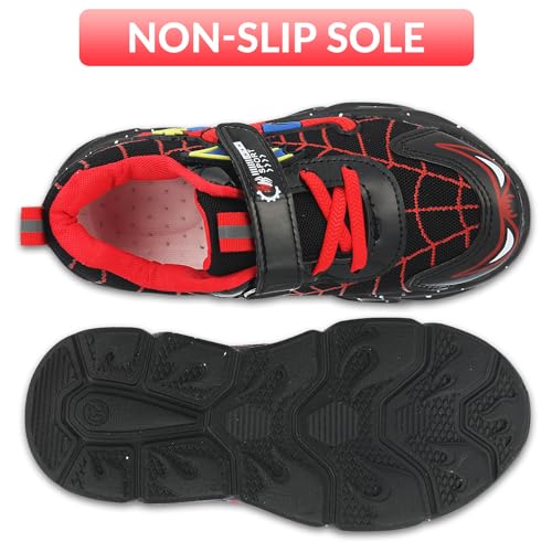 Stylish Sneakers for Kids Superhero-Inspired Designs and Comfortable Fit and Durable Material for Active Play(Black,5.5)