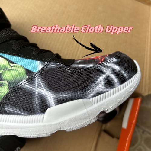 Spyokids Boys' Cartoon Fabric Basketball Shoes Kids High Top Cloth Sneakers Black,1 Big Kid