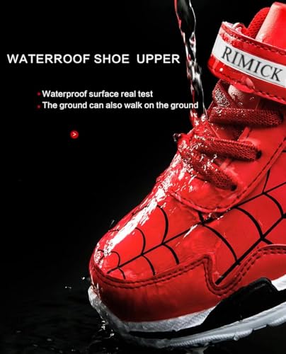 Boys Girls Shoes Lightweight Strap Slip On Sneakers for Kids Tennis Jumping Traveling Outdoor Cartoon Sports Shoes for Boy Red Size 1 US