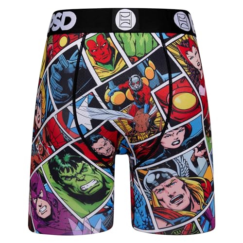 PSD Men's Marvel Comics Boxer Briefs, Multi, L