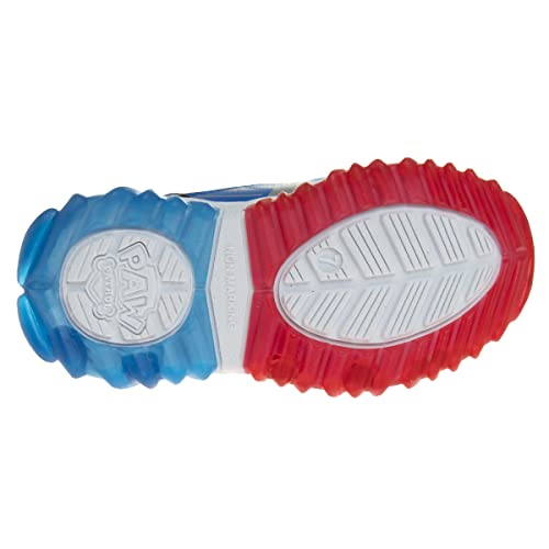 Kids Paw Patrol Boys Shoes LED Lightup Lightweight Breathable - Chase and Marshall Slipon Athletic Tennis Sneakers - Navy/Blue (Size 8 Toddler)